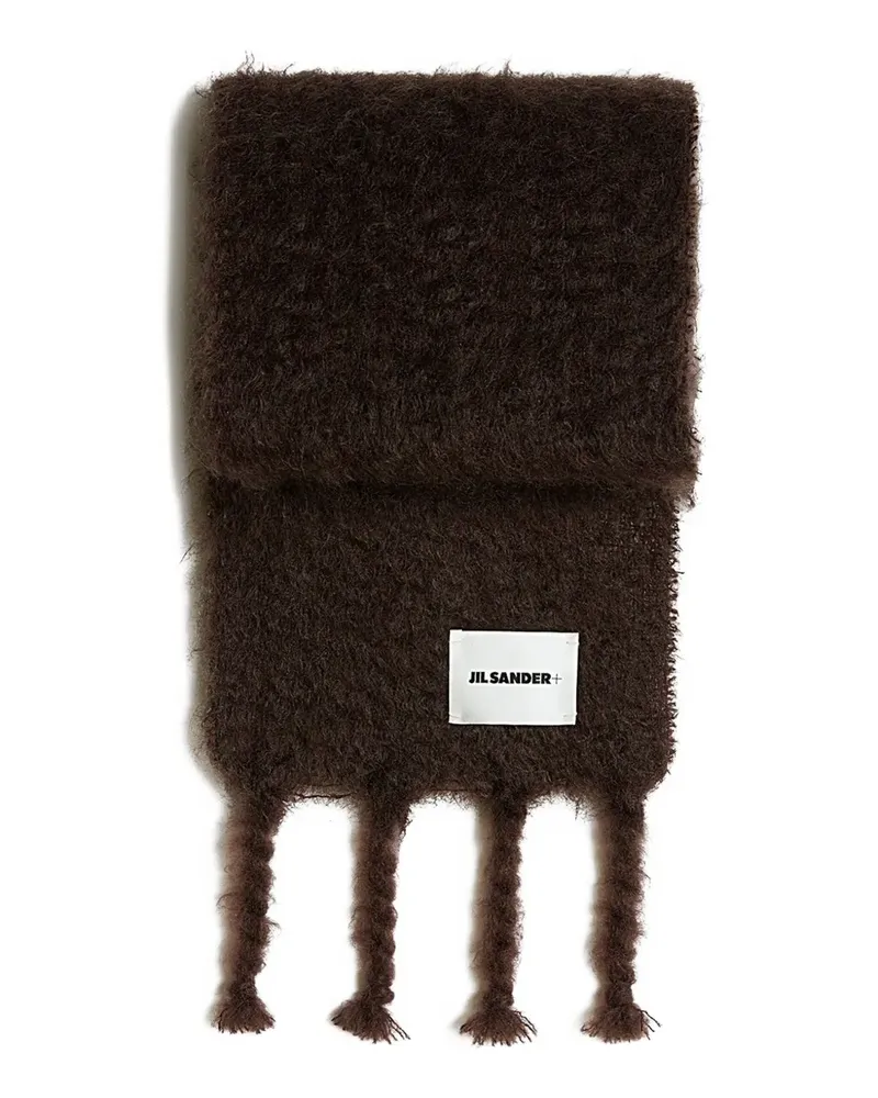 Jil Sander Schal mit Logo-Patch - Rot Rot