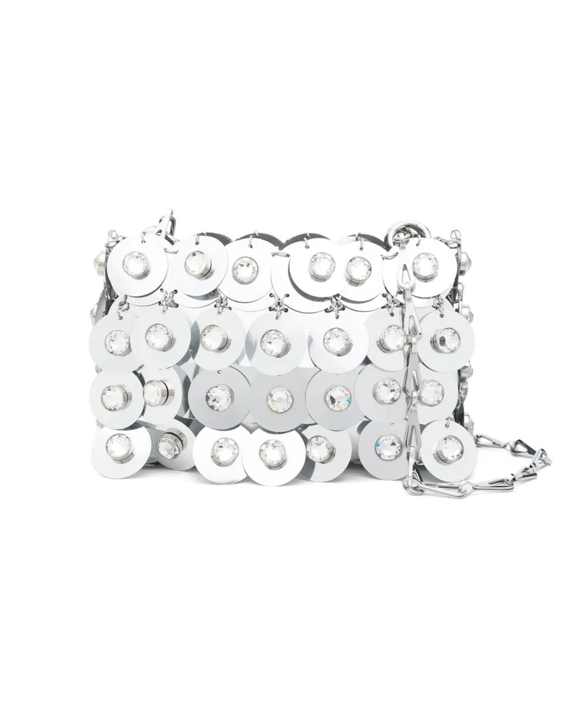 Paco Rabanne Mini-Tasche mit Pailletten - Silber Silber