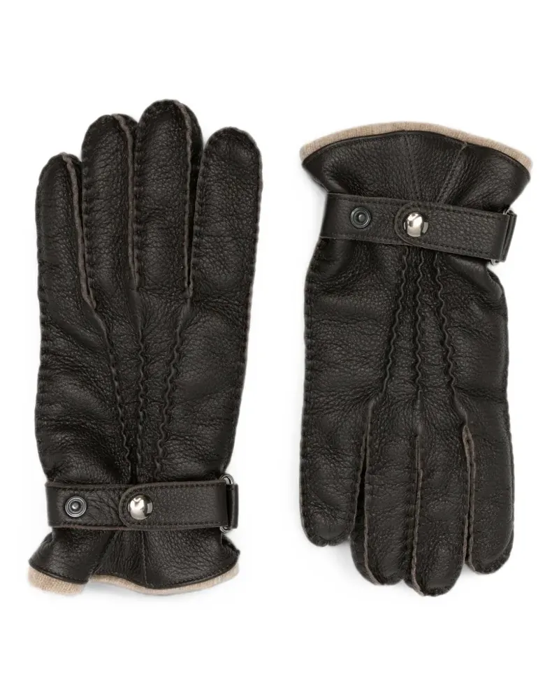 Gran Sasso Handschuhe aus gekörntem Leder - Braun Braun