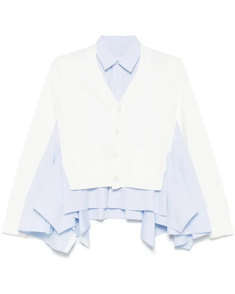 Sacai Top im Layering-Look - Weiß Weiß