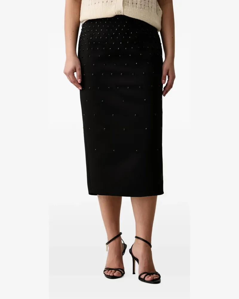 Trussardi crystal-embellished pencil midi skirt - Schwarz Schwarz