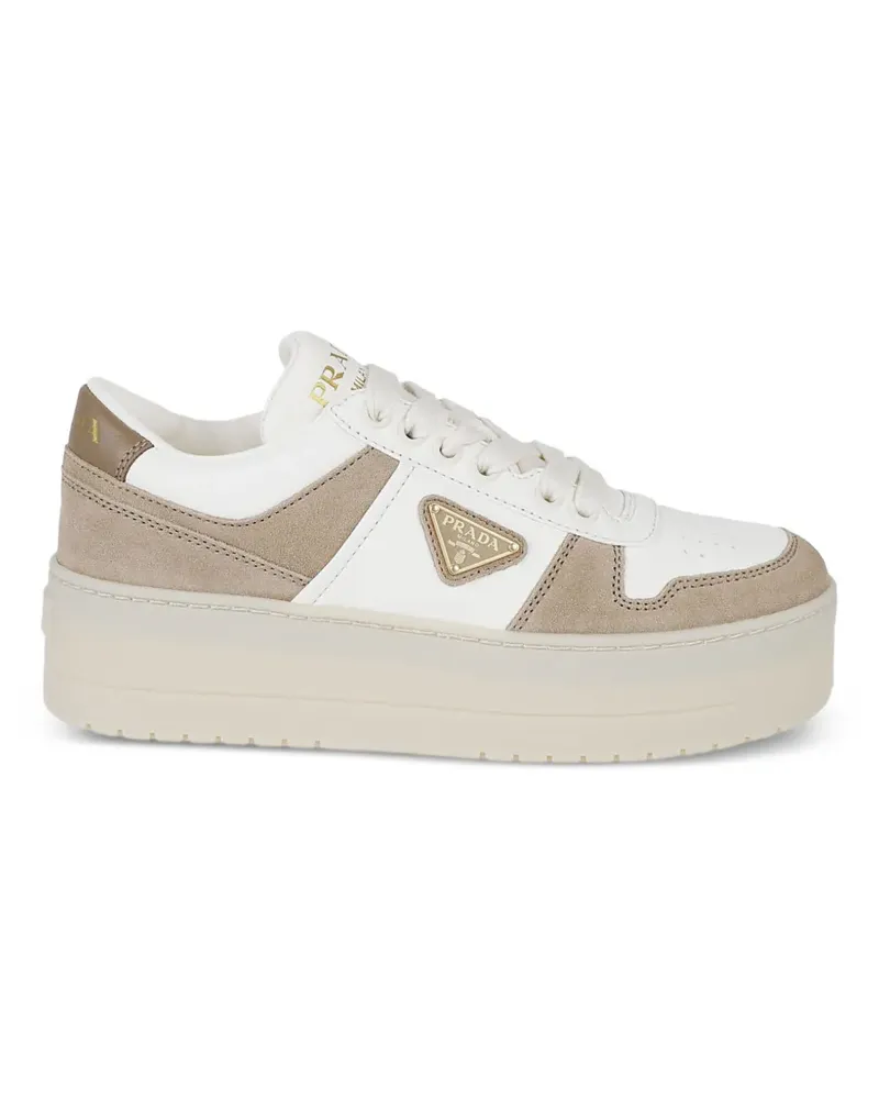 Prada Downtown Bold Sneakers aus Nappaleder - Nude Nude