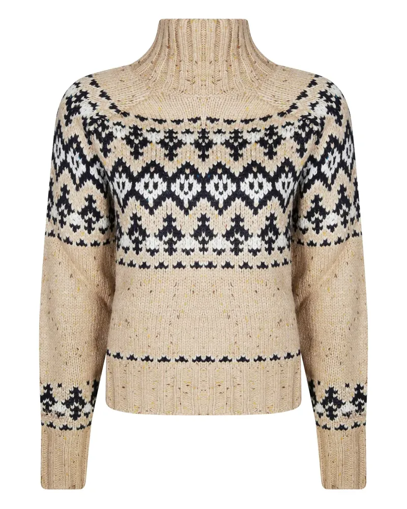 MC2 Saint Barth Myra fair isle turtleneck sweater - Nude Nude
