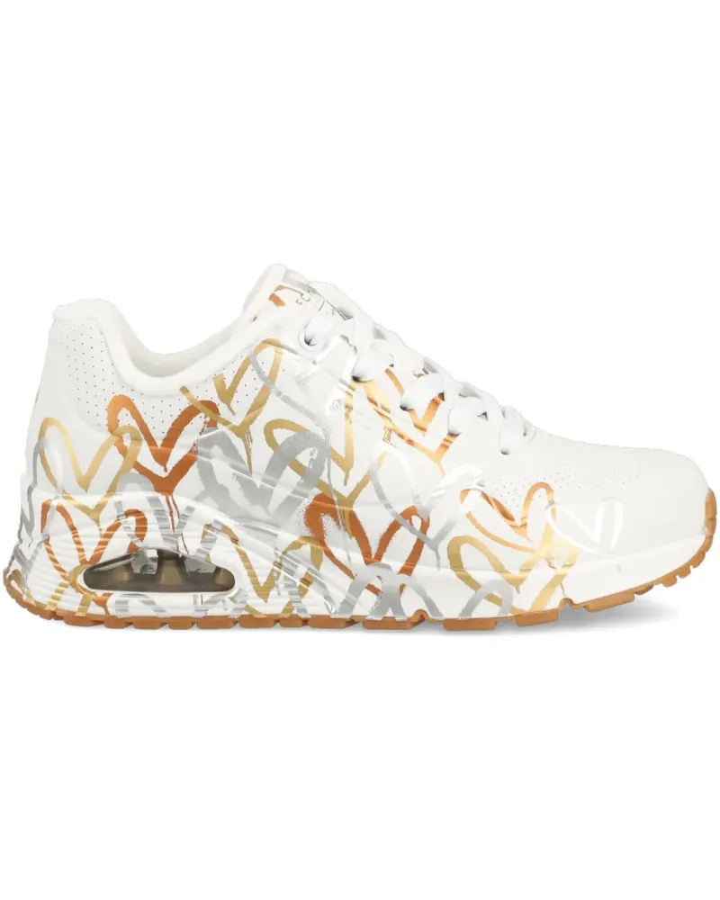 Skechers x JGoldcrown Uno Loving Love Sneakers mit Herz-Print - Weiß Weiß