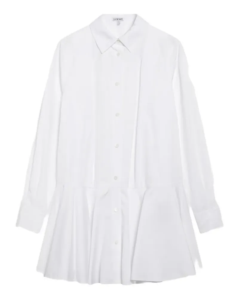 Loewe Hemdkleid mit Faltenrock - Weiß Weiß