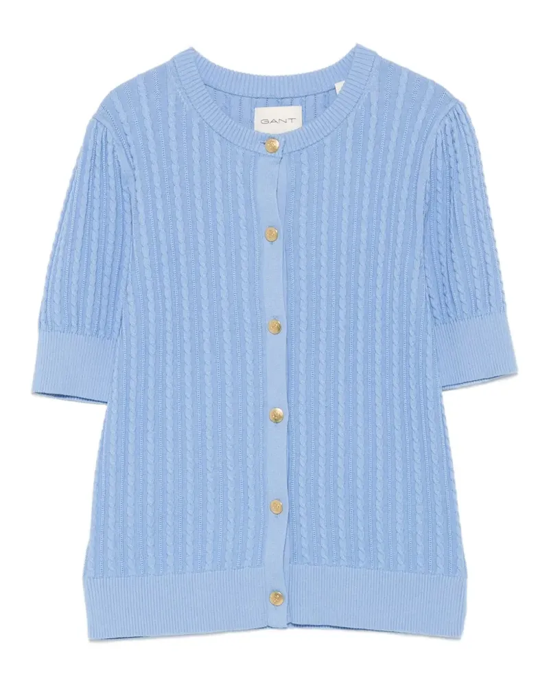 Gant cable-knit short-sleeve cardigan - Blau Blau
