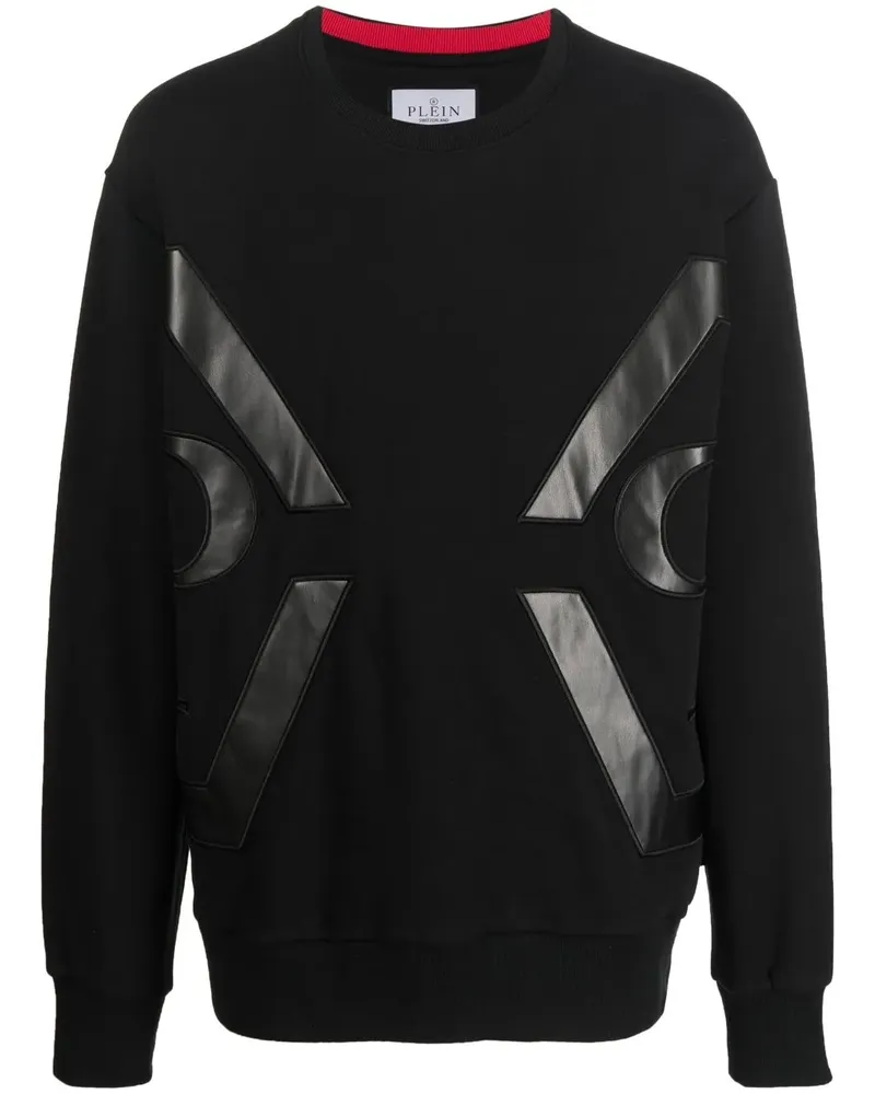 Philipp Plein Sweatshirt mit Kontrasteinsätzen - Schwarz Schwarz