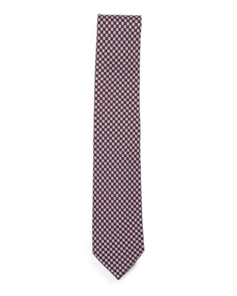 Ferragamo Krawatte mit Gancini-Print - Braun Braun