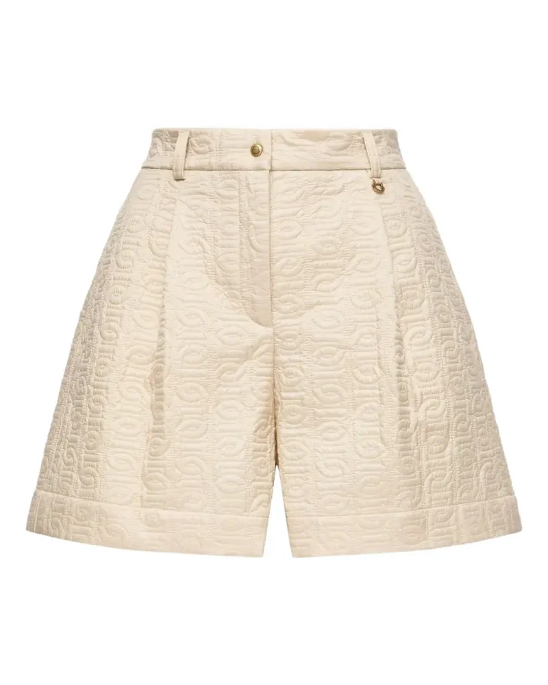 Moncler logo-jacquard pleated shorts - Nude Nude