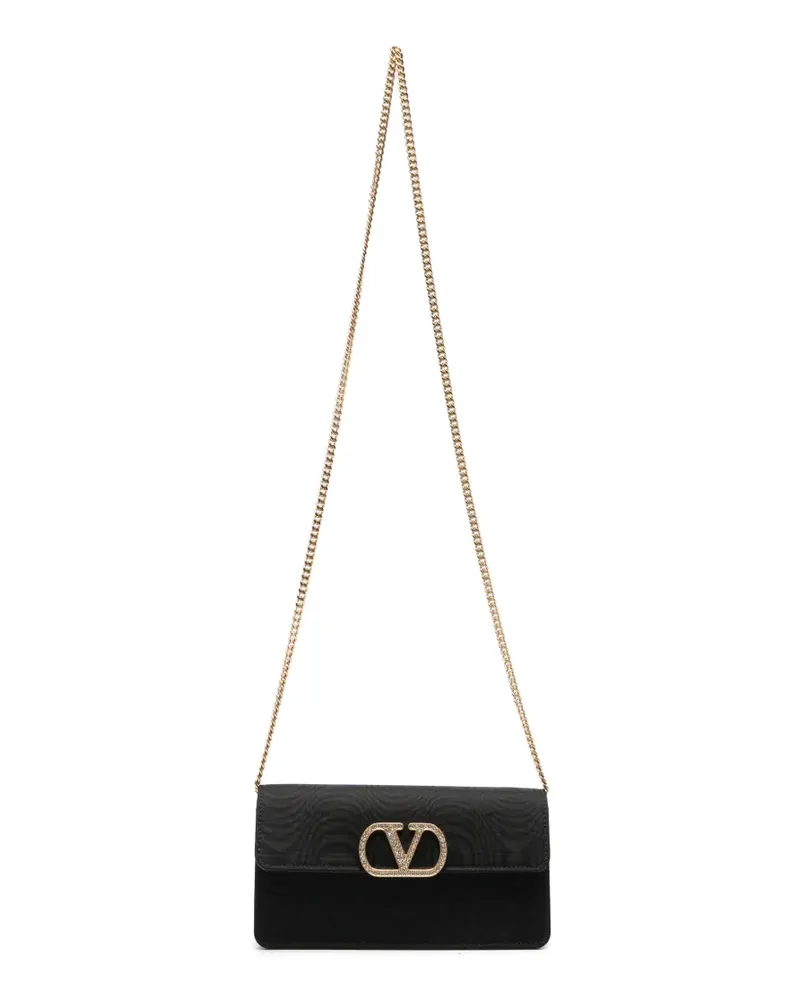 Valentino Garavani VLogo Signature crystal-embellished wallet - Schwarz Schwarz
