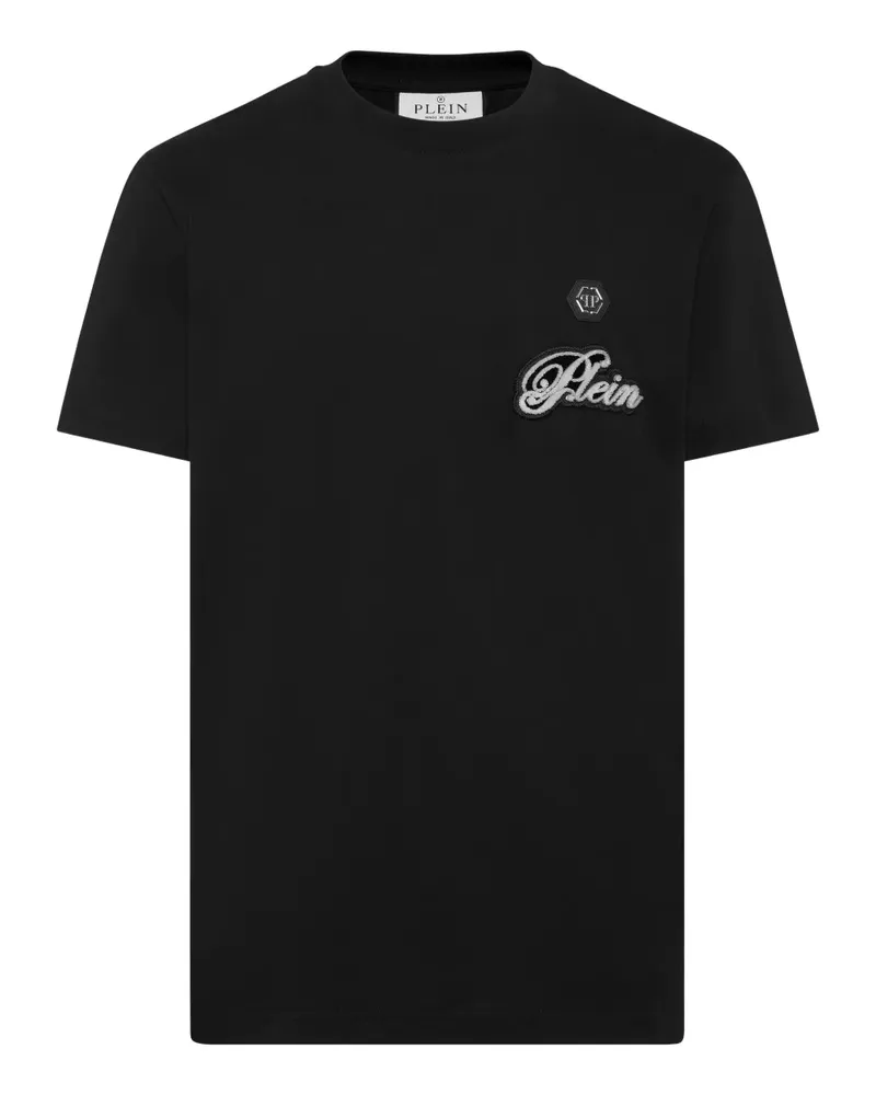 Philipp Plein T-Shirt mit Logo-Stickerei - Schwarz Schwarz
