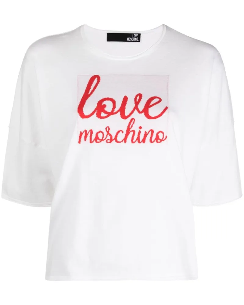 Moschino T-Shirt mit Logo Weiß
