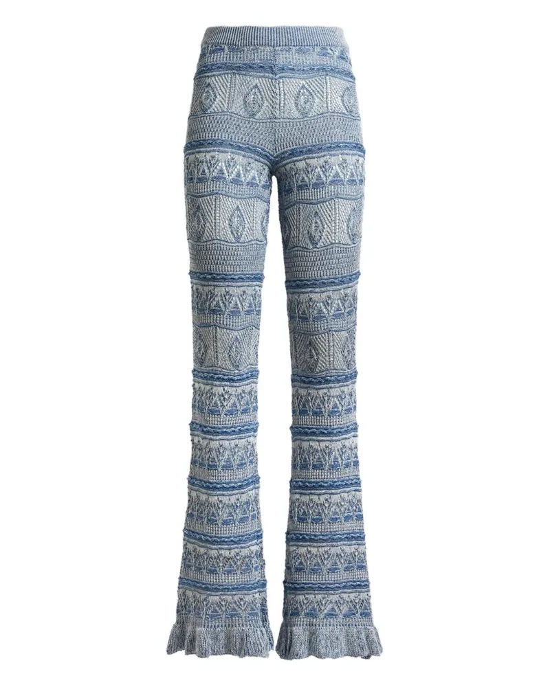 Etro crocheted flared trousers - Blau Blau