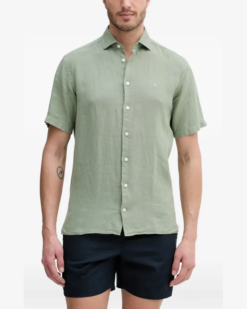 Hackett short-sleeve logo-embroidered shirt - Grün Grün