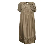 Seidenkleid mit Falten - Grau