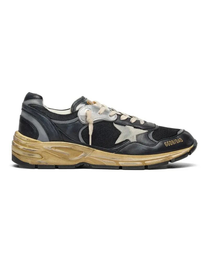 Golden Goose Dad-Star in black and silver mesh and nappa with ice-gray star sneakers - Schwarz Schwarz
