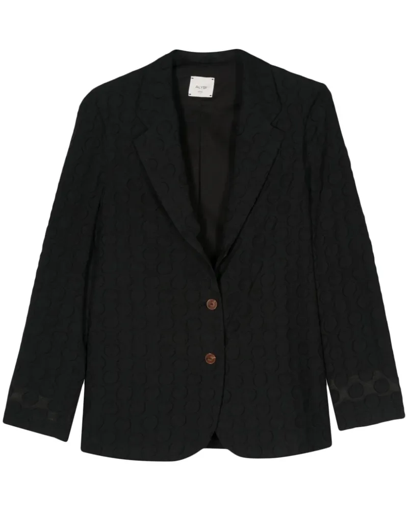 ALYSI Einreihiger Blazer mit Polka Dots Schwarz