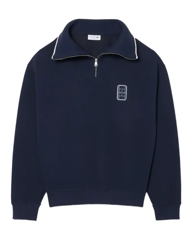 Lacoste loose-fit high-zipped-neck badge-accent sweatshirt - Blau Blau