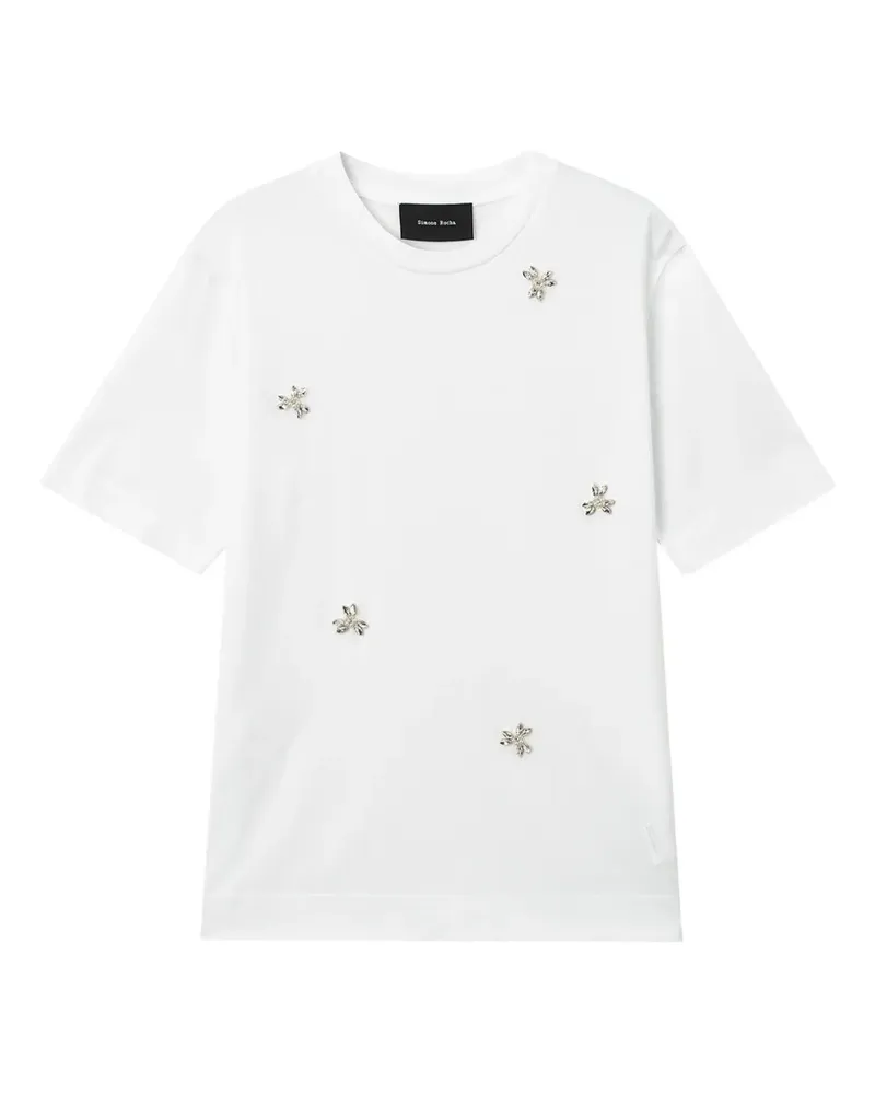 Simone Rocha crystal-embellished faux-pearl T-shirt - Weiß Weiß