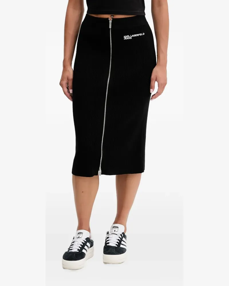 Karl Lagerfeld zip-fastening midi skirt - Schwarz Schwarz