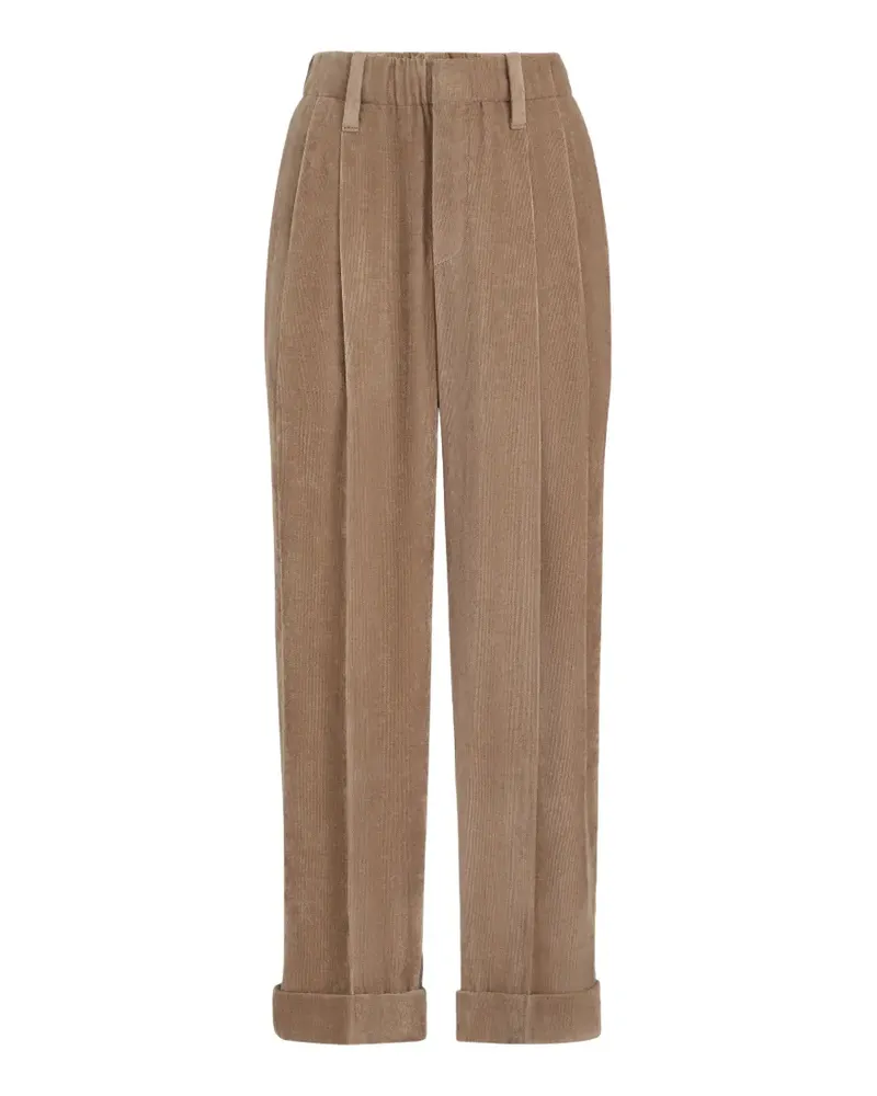 Brunello Cucinelli fluid corduroy baggy sartorial trousers - Nude Nude