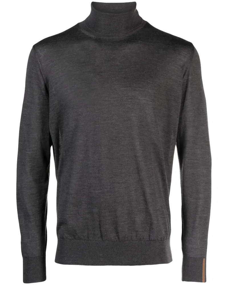 Caruso Fein gestrickter Rollkragenpullover - Grau Grau