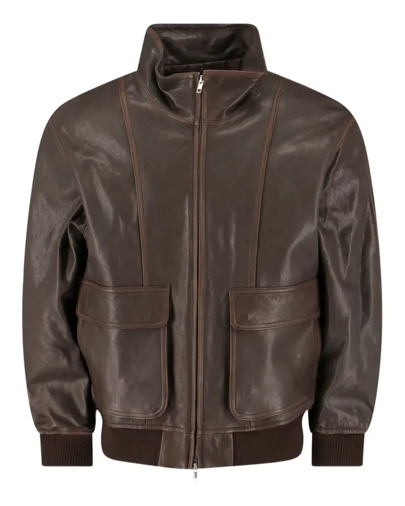Dunst lambs-leather flap-pocket jacket - Braun Braun