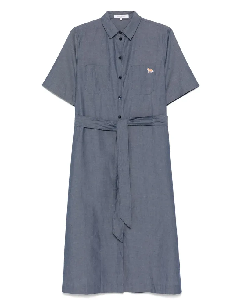 Kitsuné Midikleid mit Taschen - Blau Blau