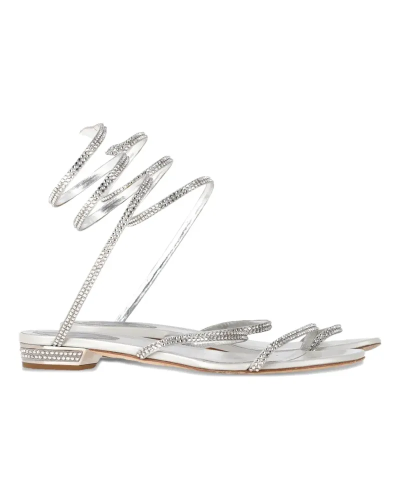 René Caovilla Cleo spiral leather sandals - Silber Silber