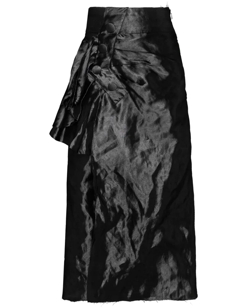 Maison Margiela Drapierter Midirock mit Lurex - Schwarz Schwarz