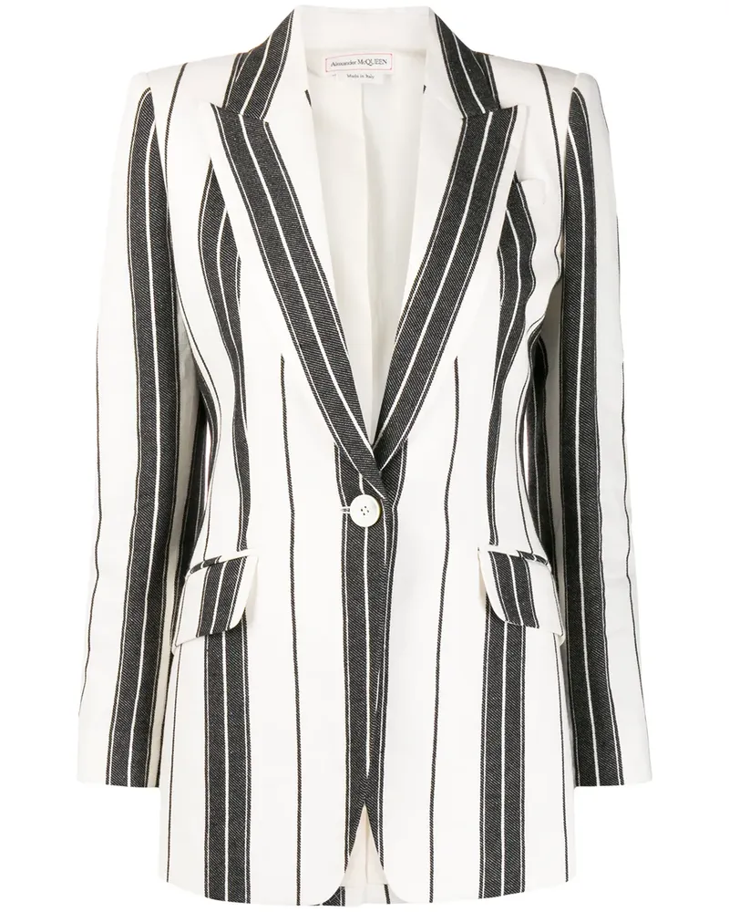 Alexander McQueen Gestreifter Blazer - Weiß Weiß