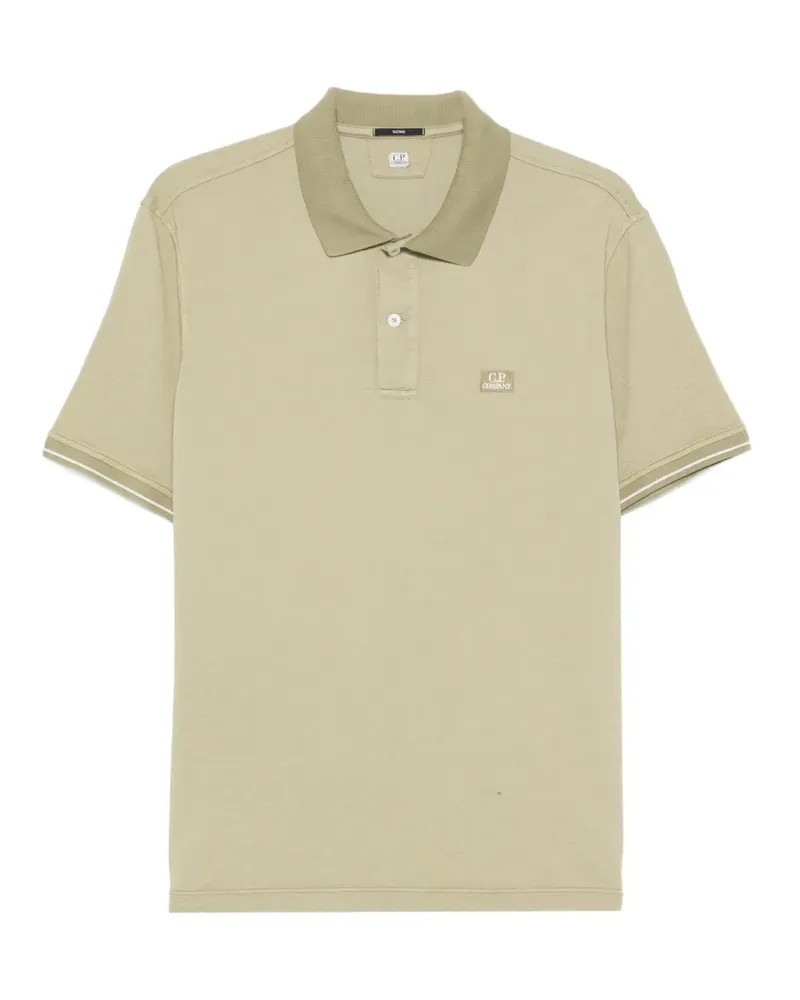 C.P. Company logo-patch tipped polo shirt - Grün Grün