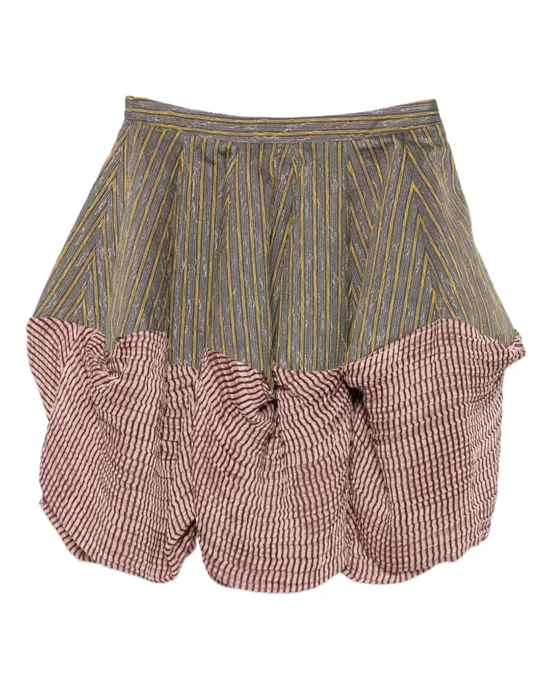 KIKO KOSTADINOV stripe-pattern bubble-hem mini skirt - Grau Grau