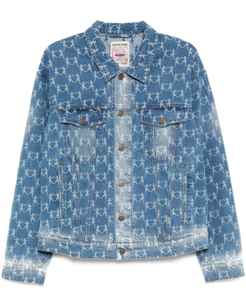 KidSuper Jeansjacke mit Jacquardmuster - Blau Blau