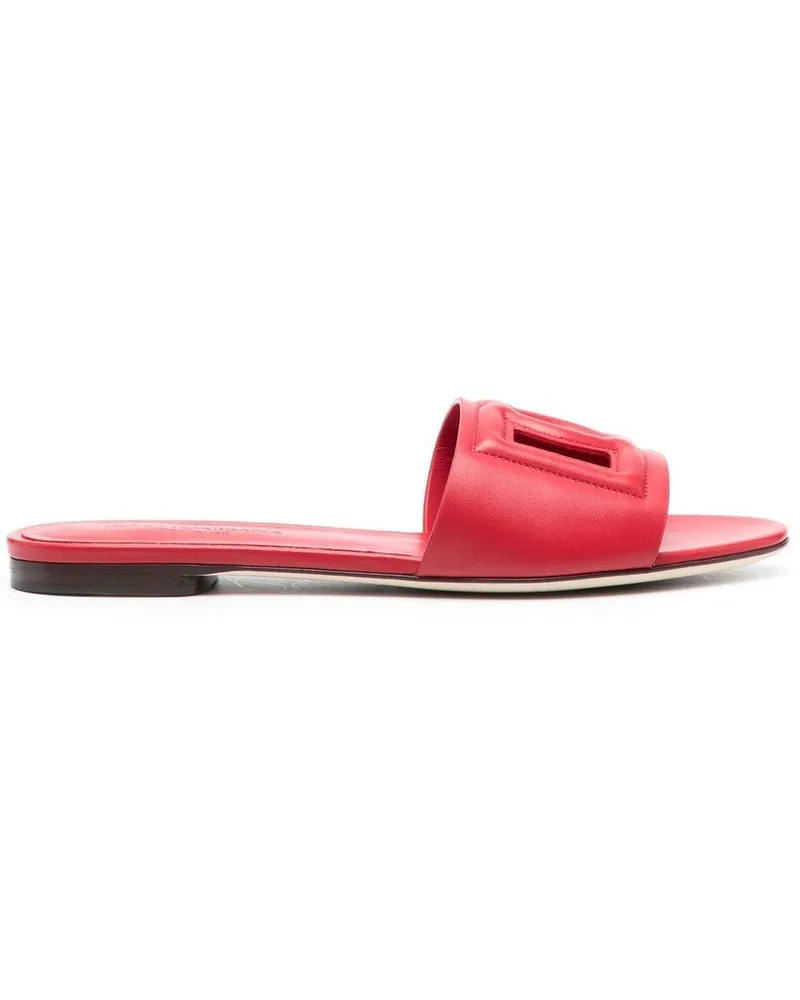 Dolce & Gabbana Pantoletten mit DG-Logo - Rot Rot