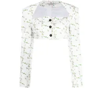 Cropped-Bluse mit Blumen-Print