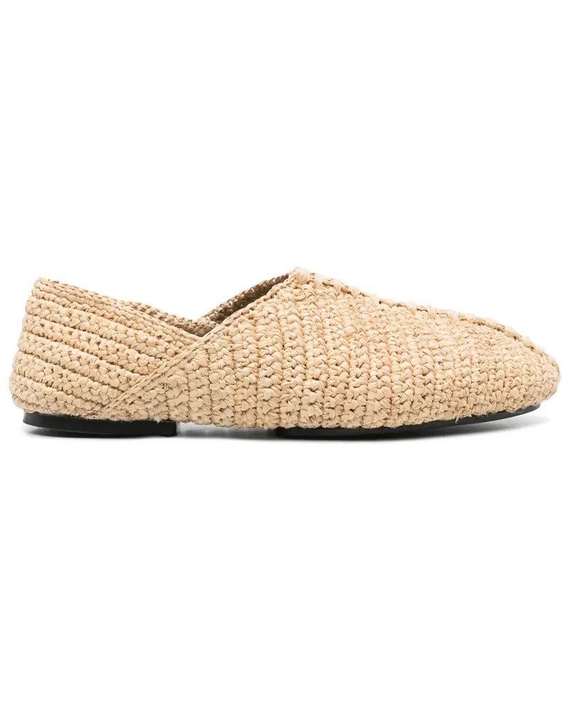 Jil Sander Derby-Schuhe mit Webmuster - Nude Nude