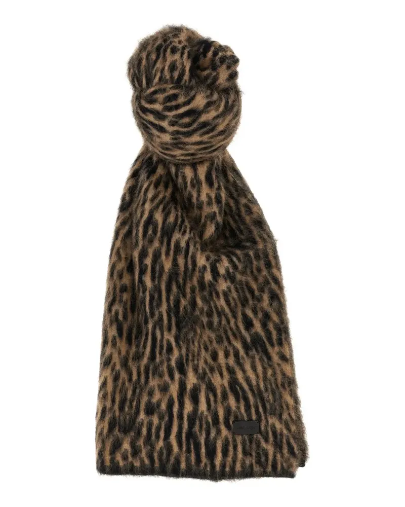 Saint Laurent Schal mit Leoparden-Print - Braun Braun