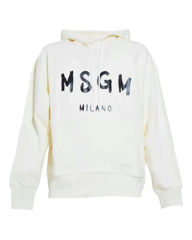MSGM Hoodie mit Logo-Print - Weiß Weiß