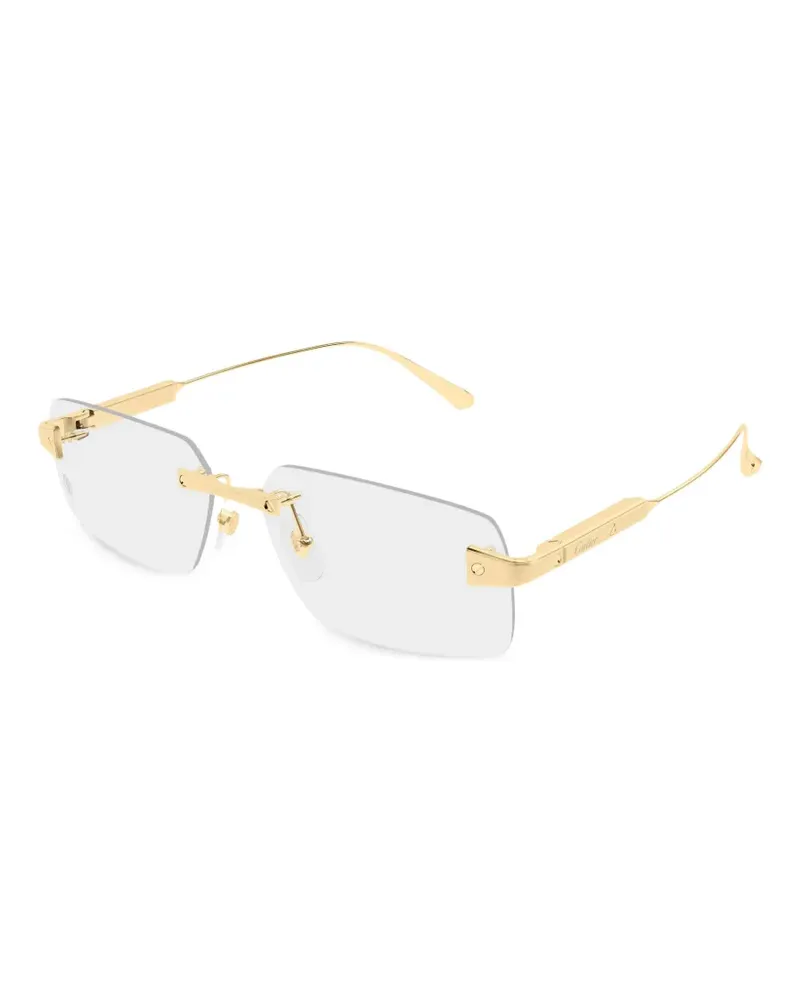 Cartier Santos de Cartier Sonnenbrille mit eckigem Gestell - Gold Gold