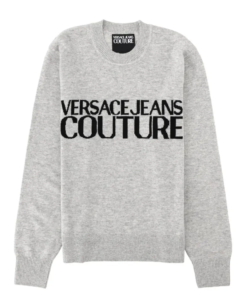 Versace Jeans Pullover mit Intarsien-Logo - Grau Grau