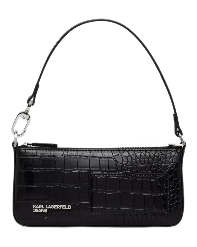 Karl Lagerfeld crocodile-effect clutch bag - Schwarz Schwarz