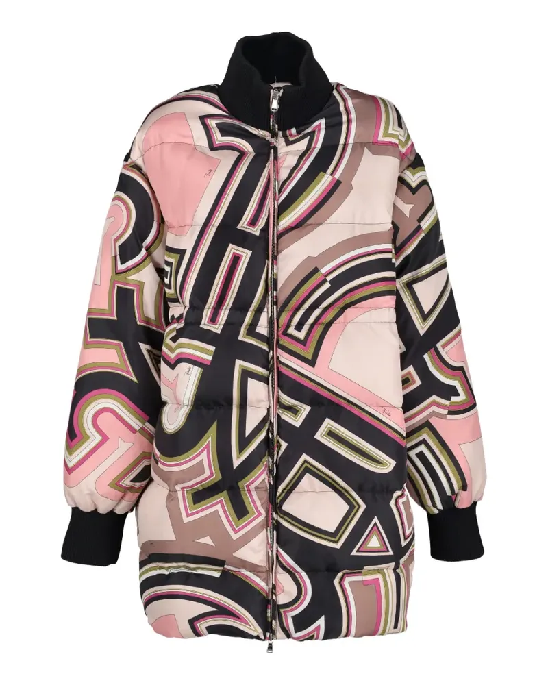 Emilio Pucci geometric-print padded coat - Rosa Rosa