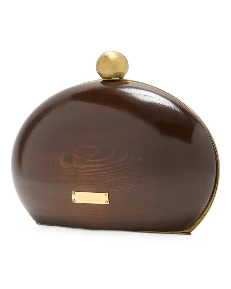 Vanina Galet Chene wood clutch bag - Braun Braun