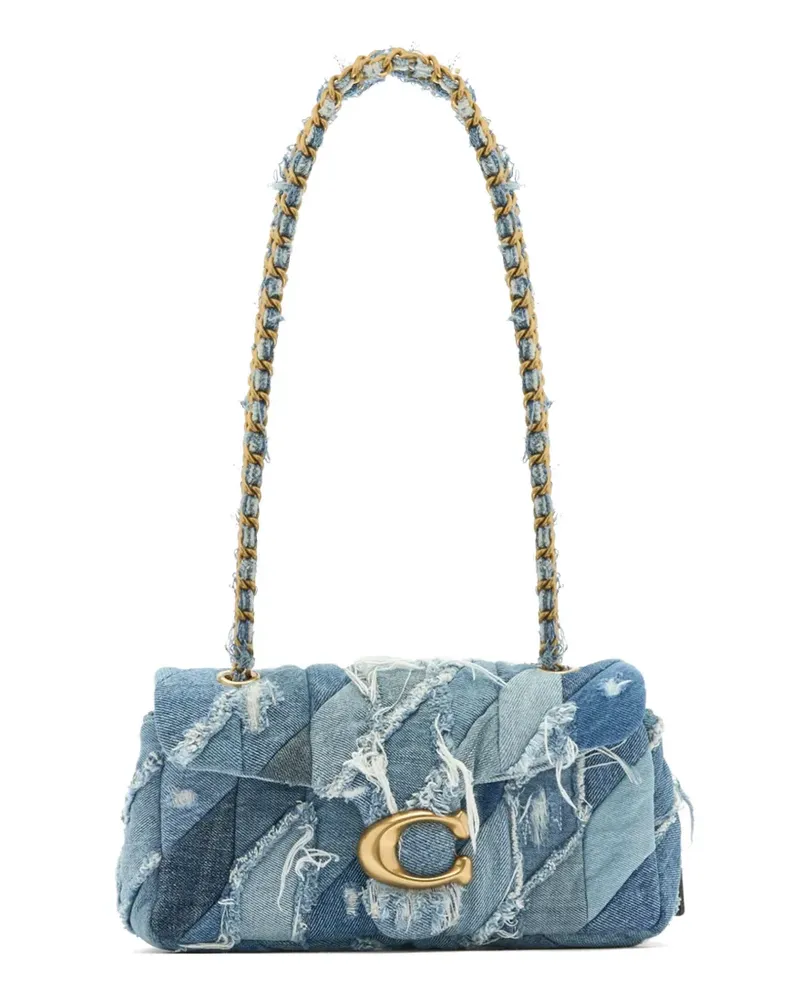 Coach 26 Tabby Schultertasche im Patchwork-Design mit Kettenriemen - Blau Blau