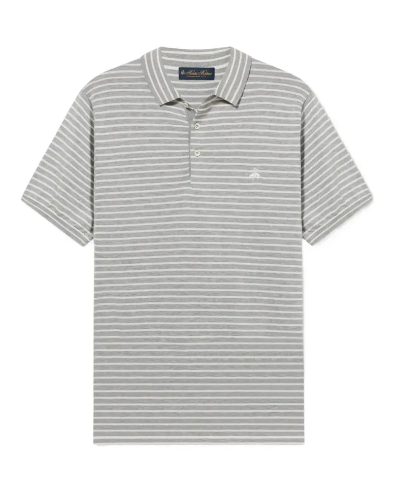 Brooks Brothers logo-embroidered striped polo shirt - Grau Grau