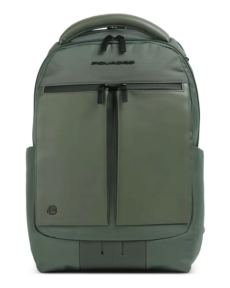 Piquadro Rucksack mit Logo-Schild - Grün Grün