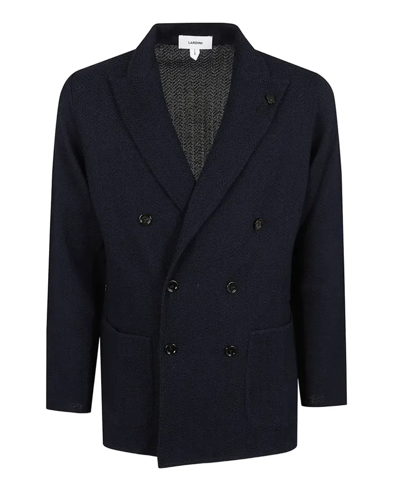 LARDINI double-breasted cotton blazer - Blau Blau