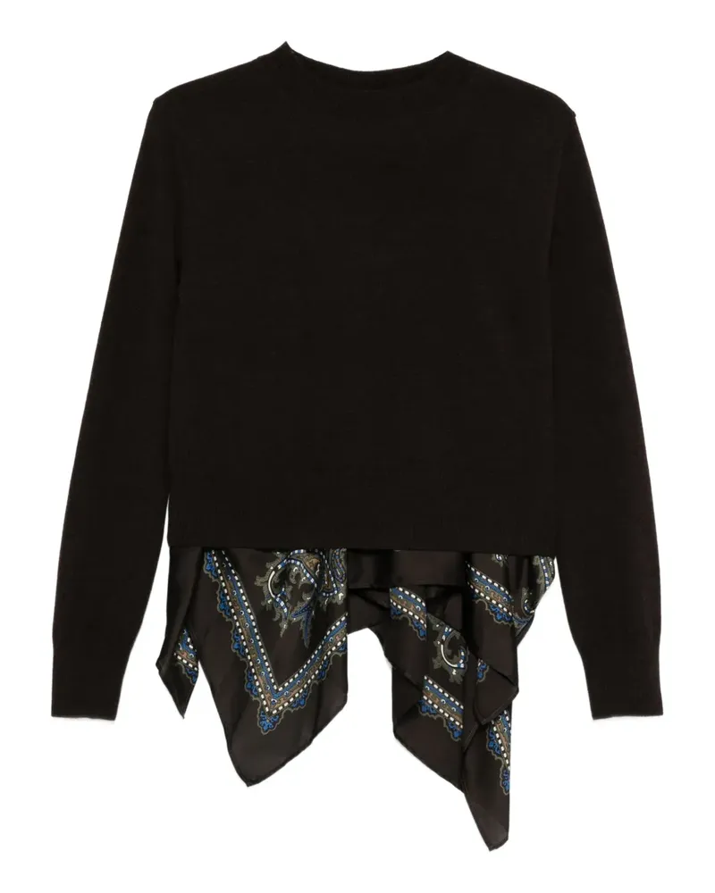 Sacai Pullover mit Paisley-Print - Schwarz Schwarz