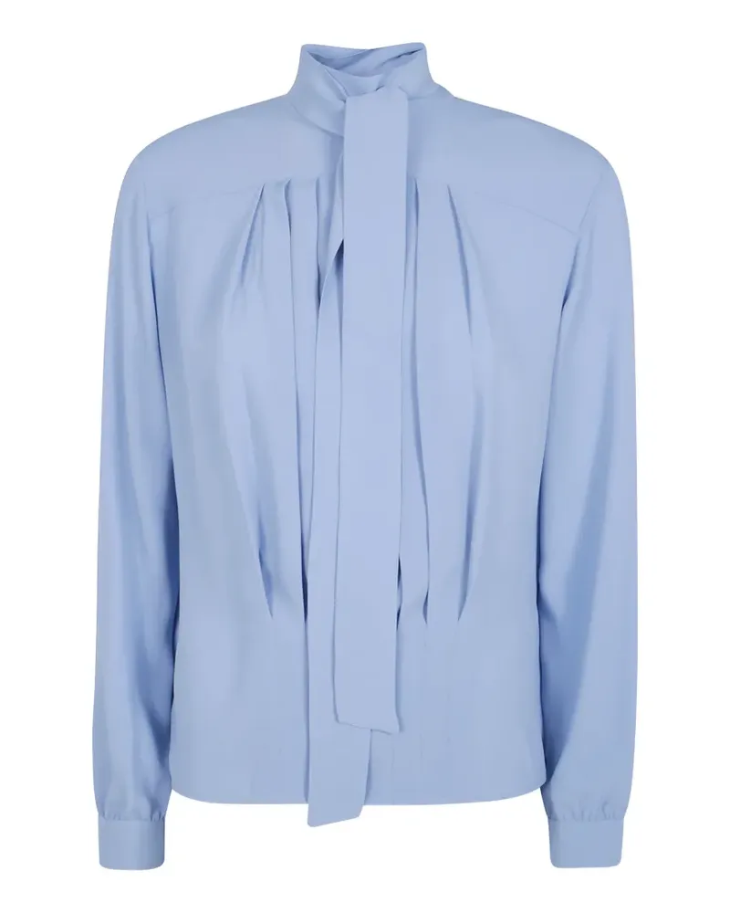 N° 21 pleated pussy-bow blouse - Blau Blau